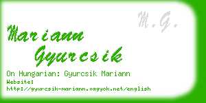 mariann gyurcsik business card